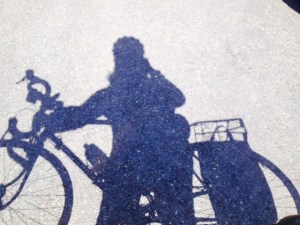 meg and bike shadow